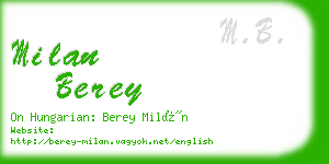 milan berey business card